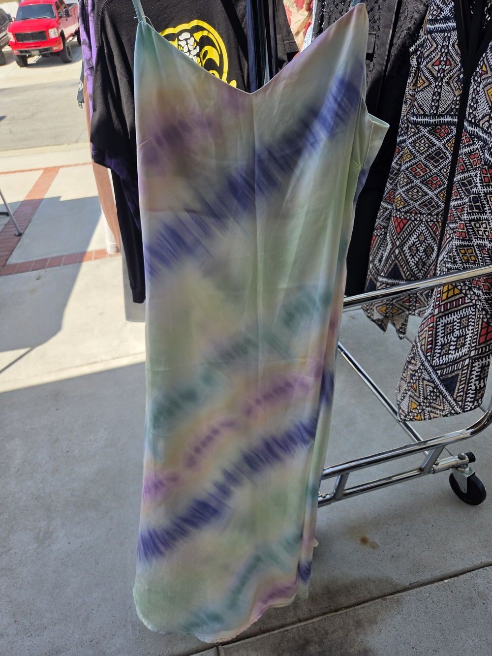 Black Tape Pastel Tie-Dye Slip Maxi Dress